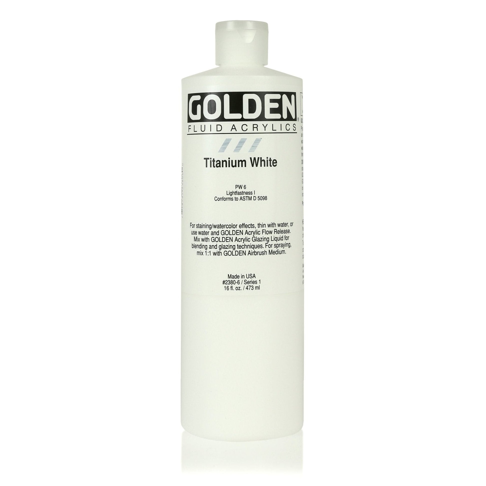 Golden Fluid Acrylic 473ml Titanium White - theartshop.com.au