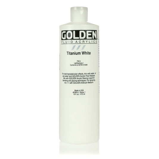 Golden Fluid Acrylic 473ml Titanium White - theartshop.com.au