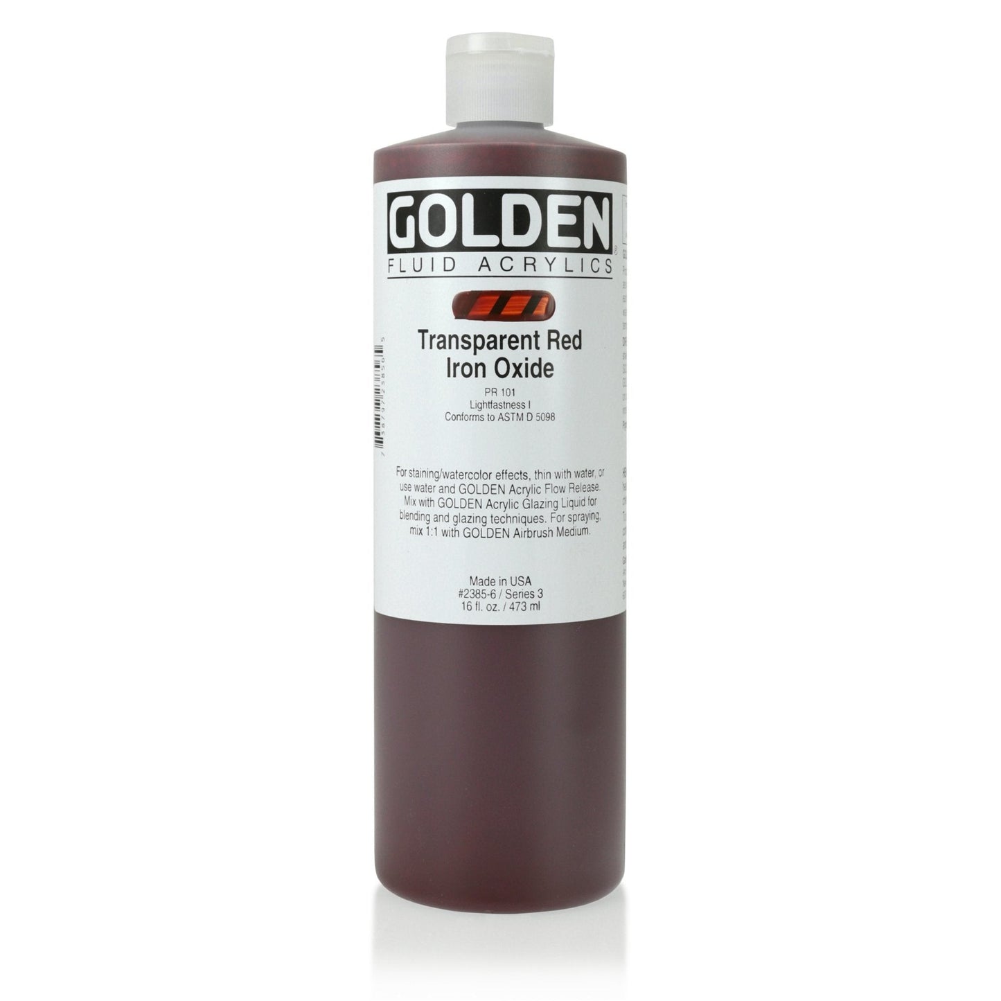 Golden Fluid Acrylic 473ml Trans Red Iron Oxide - theartshop.com.au