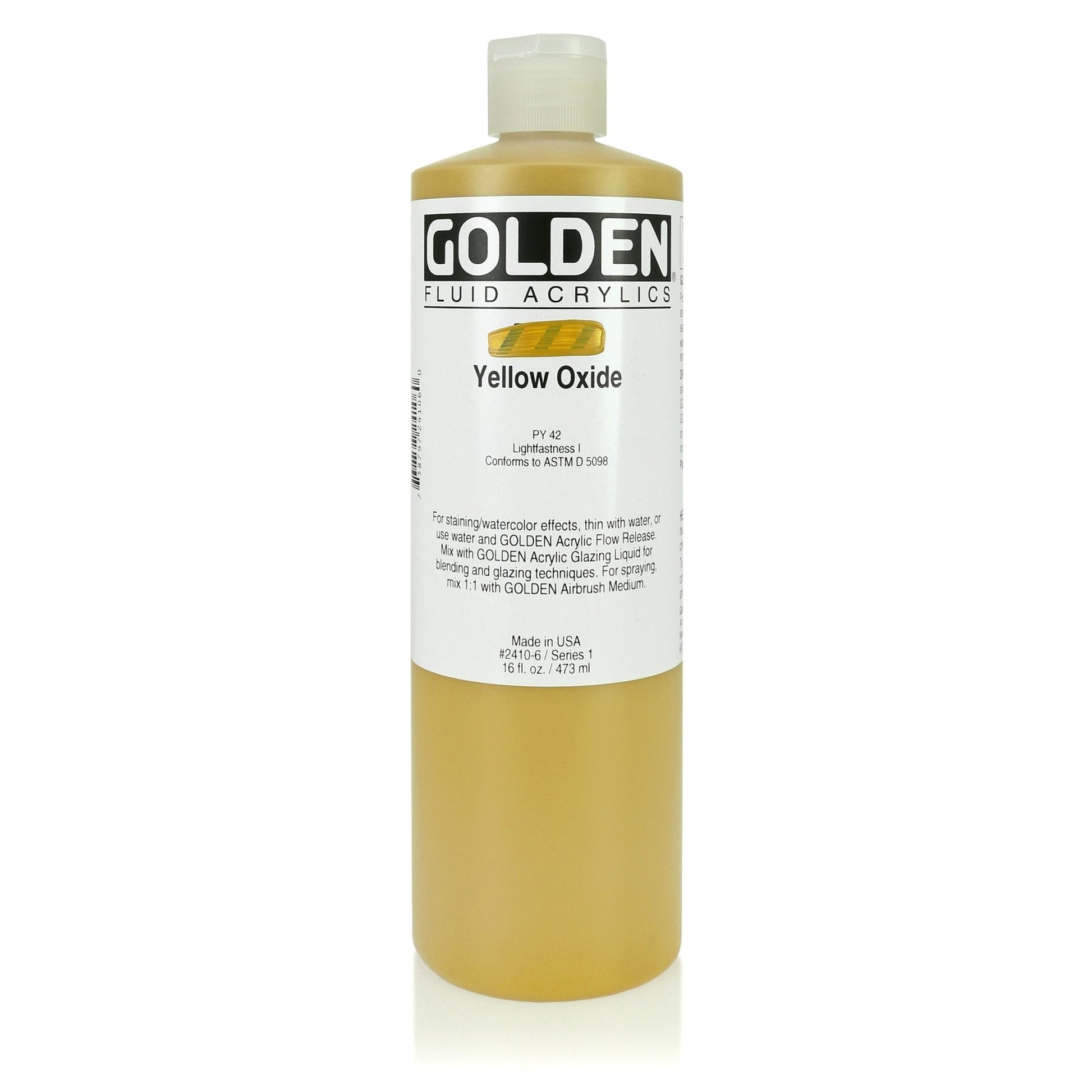 Golden Fluid Acrylic 473ml Yellow Oxide - theartshop.com.au