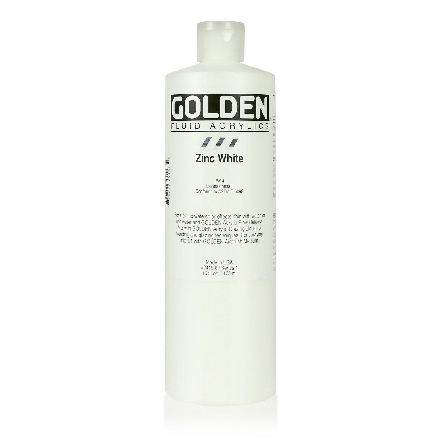 Golden Fluid Acrylic 473ml Zinc White - theartshop.com.au