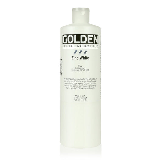 Golden Fluid Acrylic 473ml Zinc White - theartshop.com.au