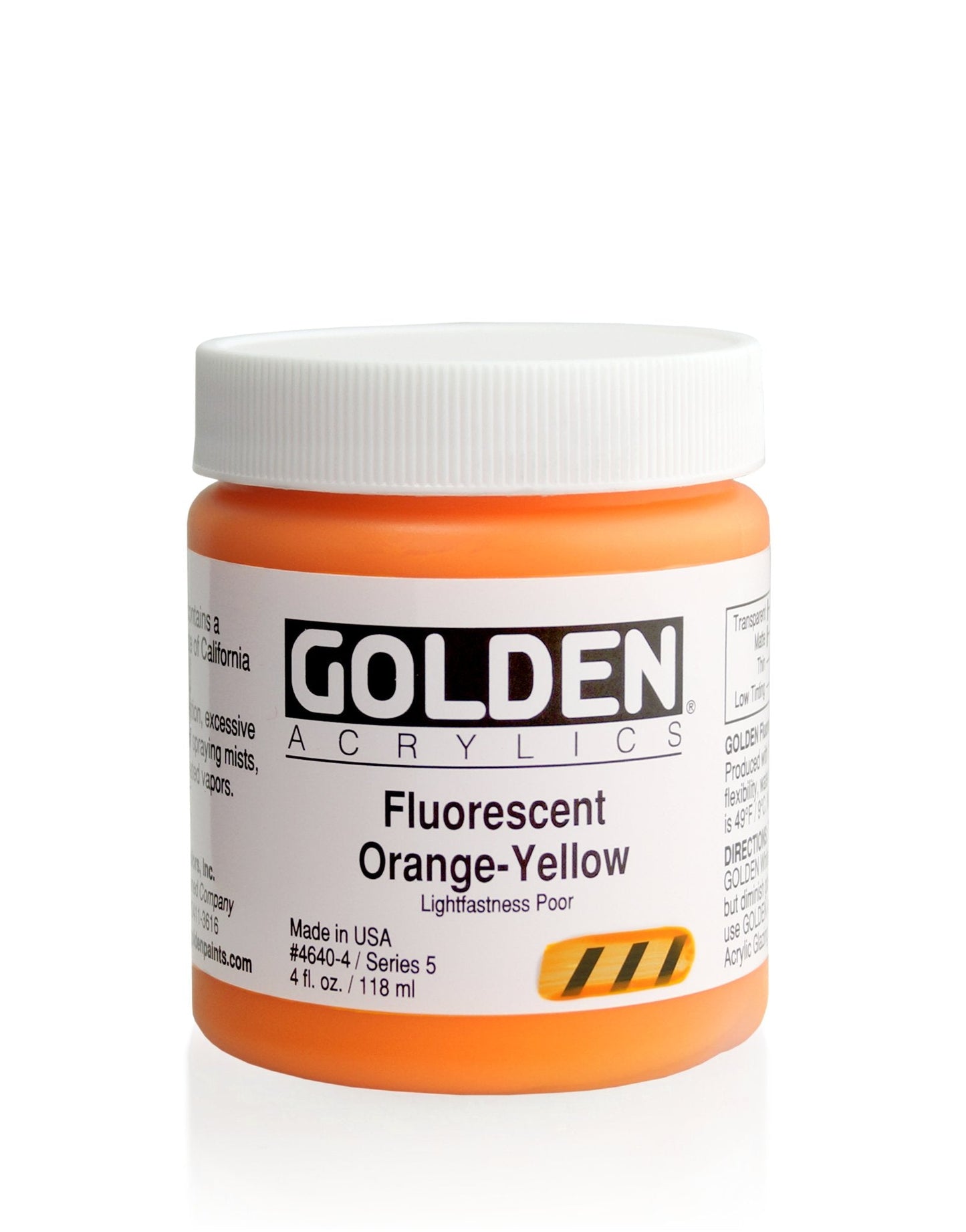 Golden Heavy Body Acrylic 118ml Fluoro Orange-Yellow - theartshop.com.au