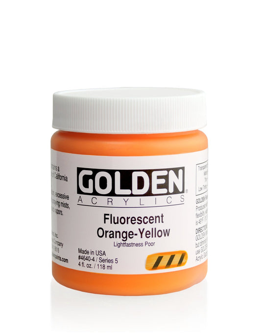 Golden Heavy Body Acrylic 118ml Fluoro Orange-Yellow - theartshop.com.au