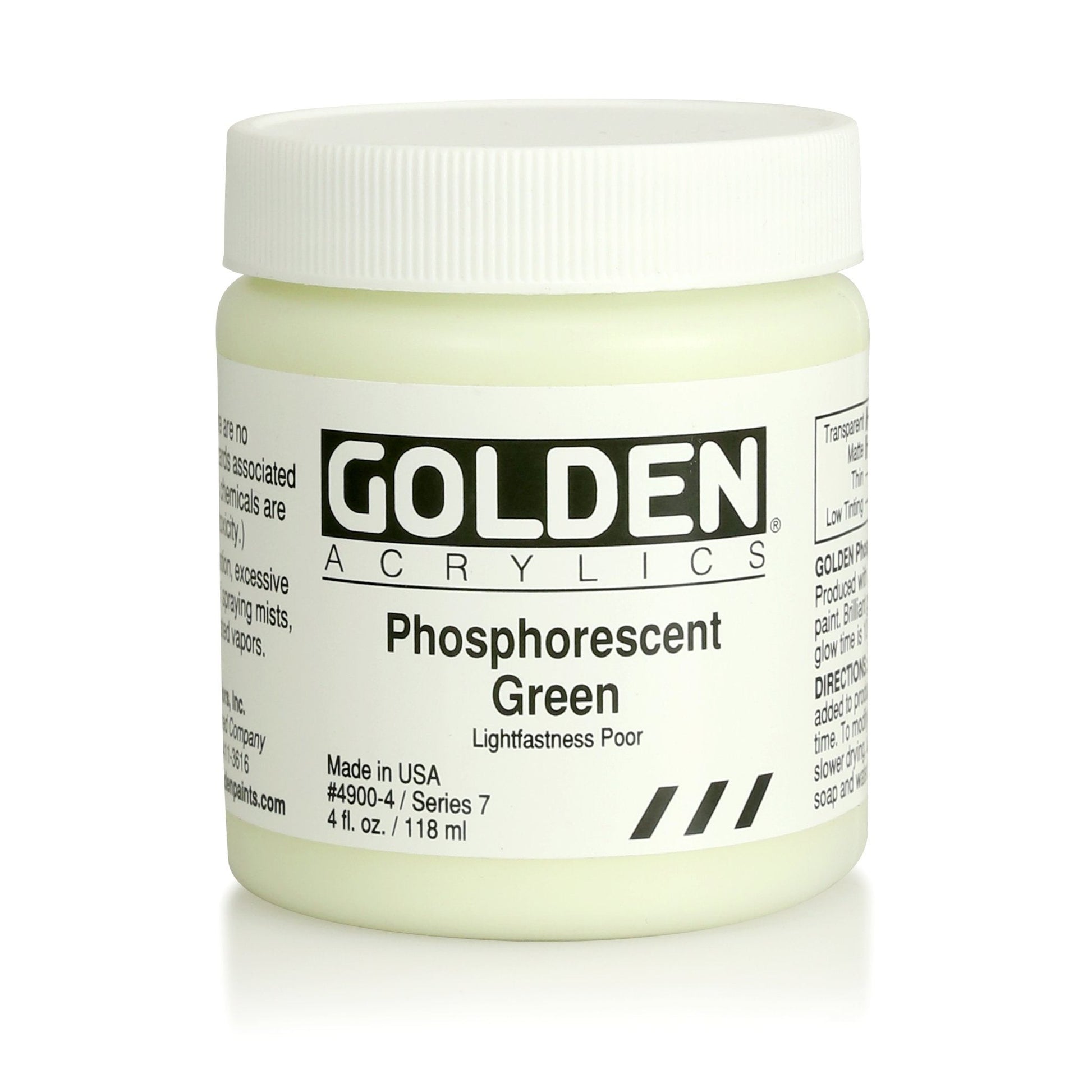 Golden Heavy Body Acrylic 118ml Phosphorescent Green - theartshop.com.au