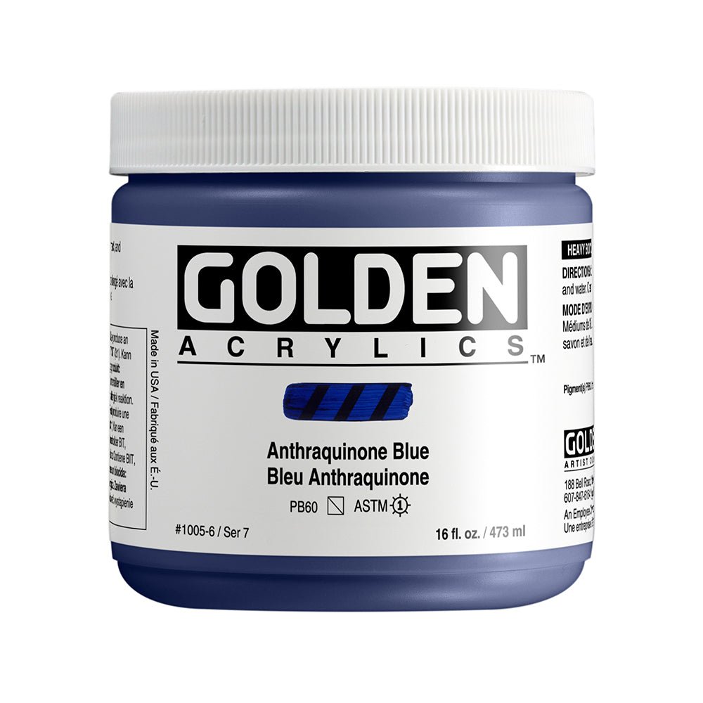 Golden Heavy Body Acrylic 473ml Anthraquinone Blue - theartshop.com.au