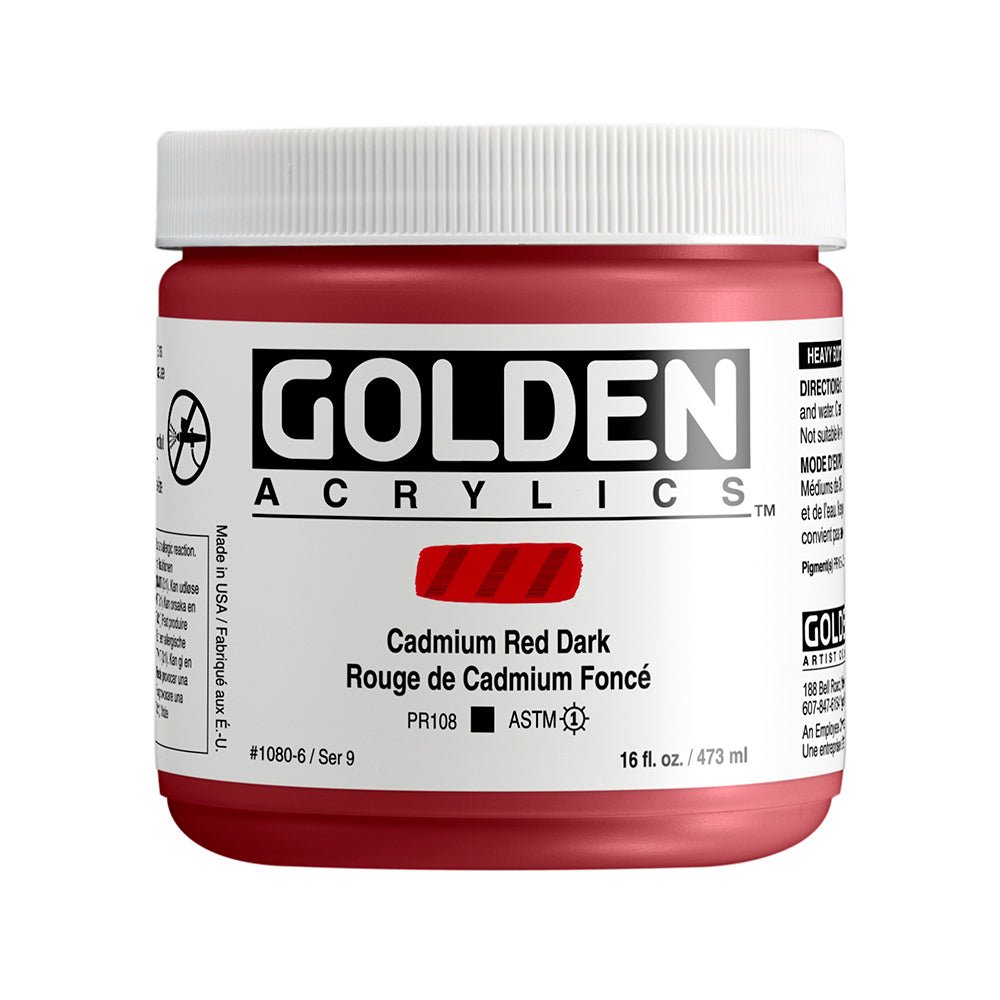 Golden Heavy Body Acrylic 473ml Cadmium Red Dark - theartshop.com.au