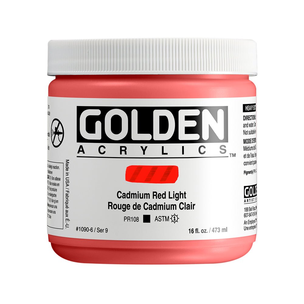 Golden Heavy Body Acrylic 473ml Cadmium Red Light - theartshop.com.au