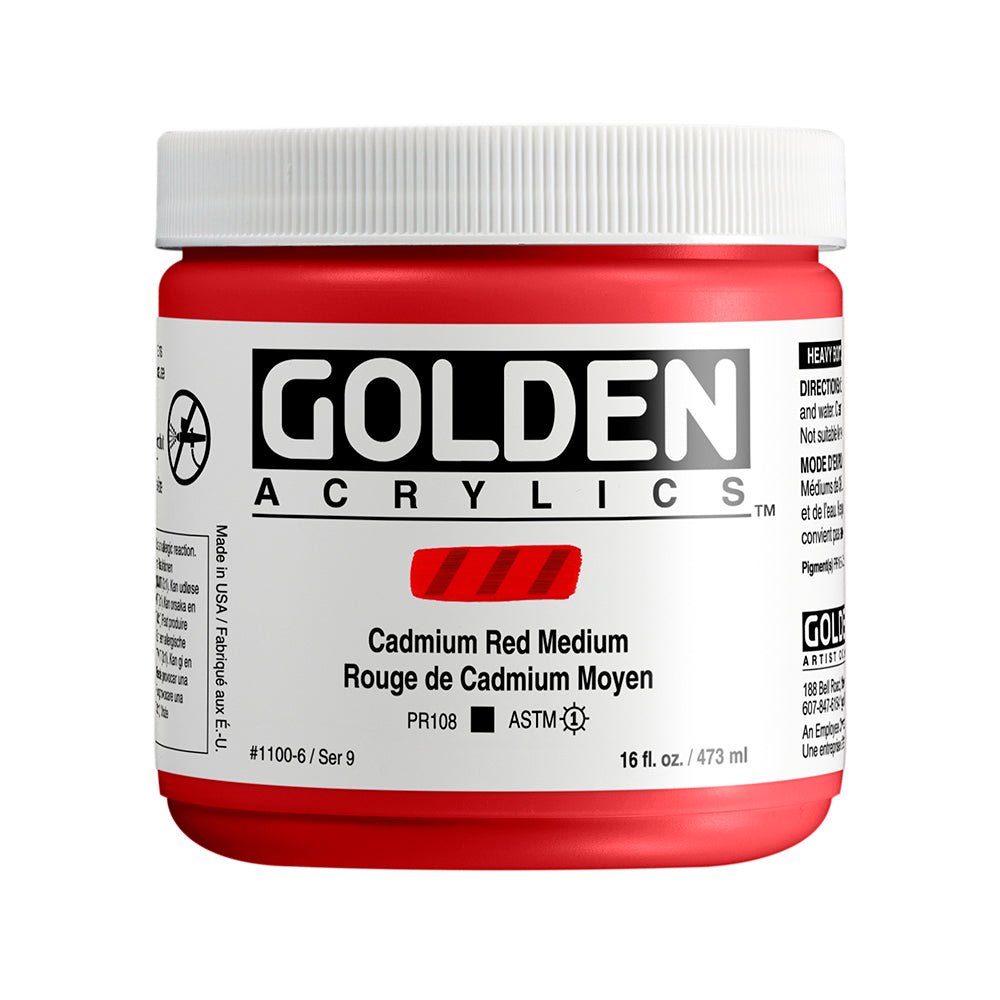 Golden Heavy Body Acrylic 473ml Cadmium Red Medium - theartshop.com.au