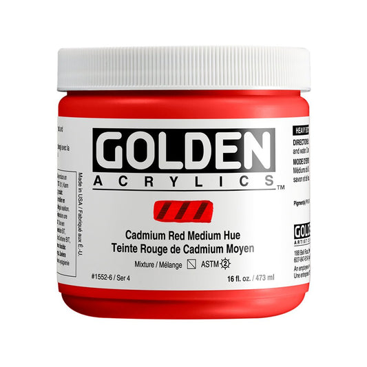 Golden Heavy Body Acrylic 473ml Cadmium Red Medium Hue - theartshop.com.au