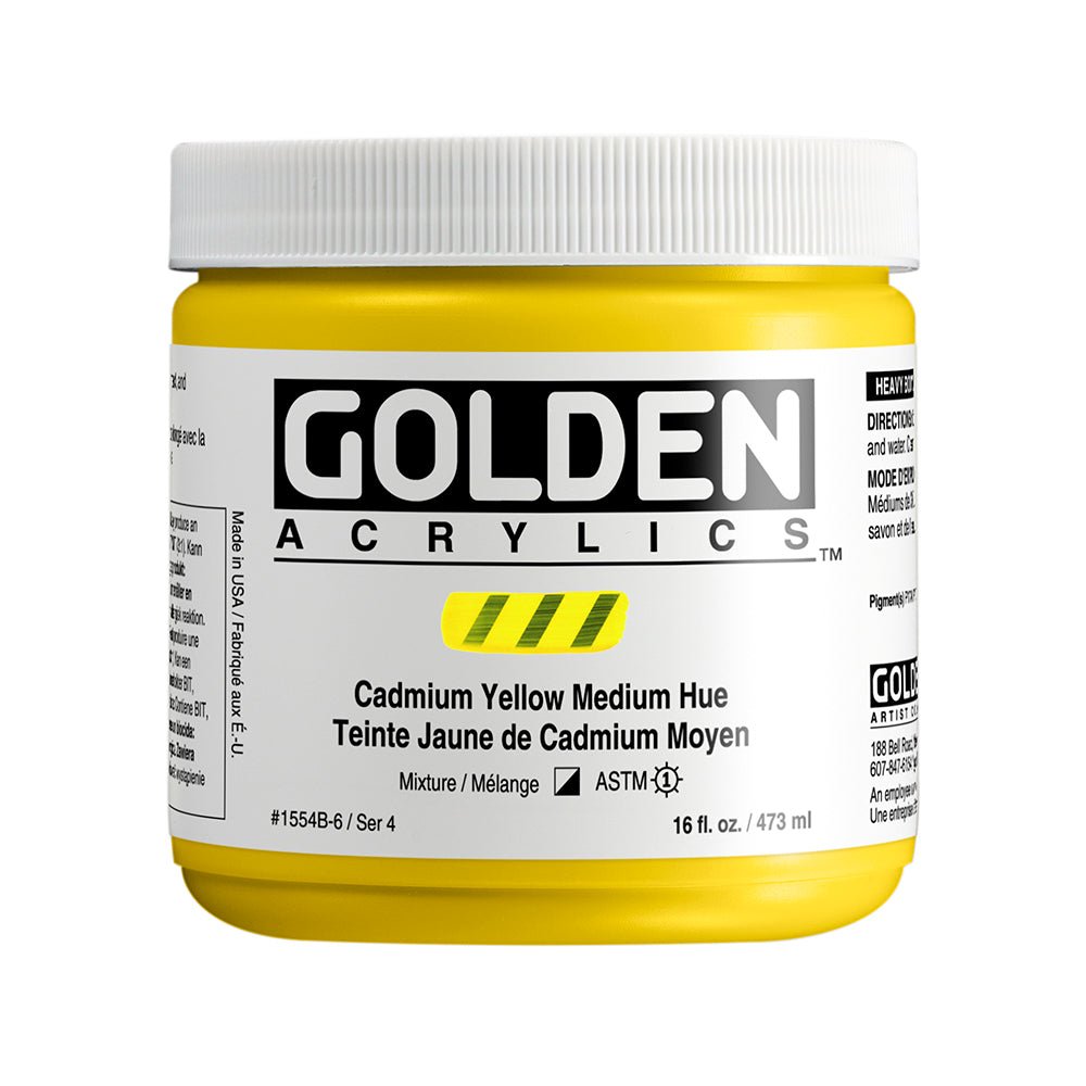 Golden Heavy Body Acrylic 473ml Cadmium Yellow Medium Hue - theartshop.com.au