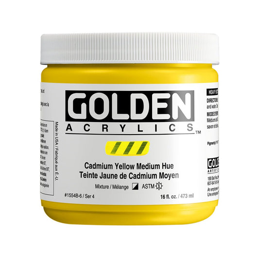 Golden Heavy Body Acrylic 473ml Cadmium Yellow Medium Hue - theartshop.com.au