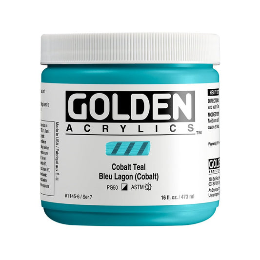 Golden Heavy Body Acrylic 473ml Cobalt Teal - theartshop.com.au