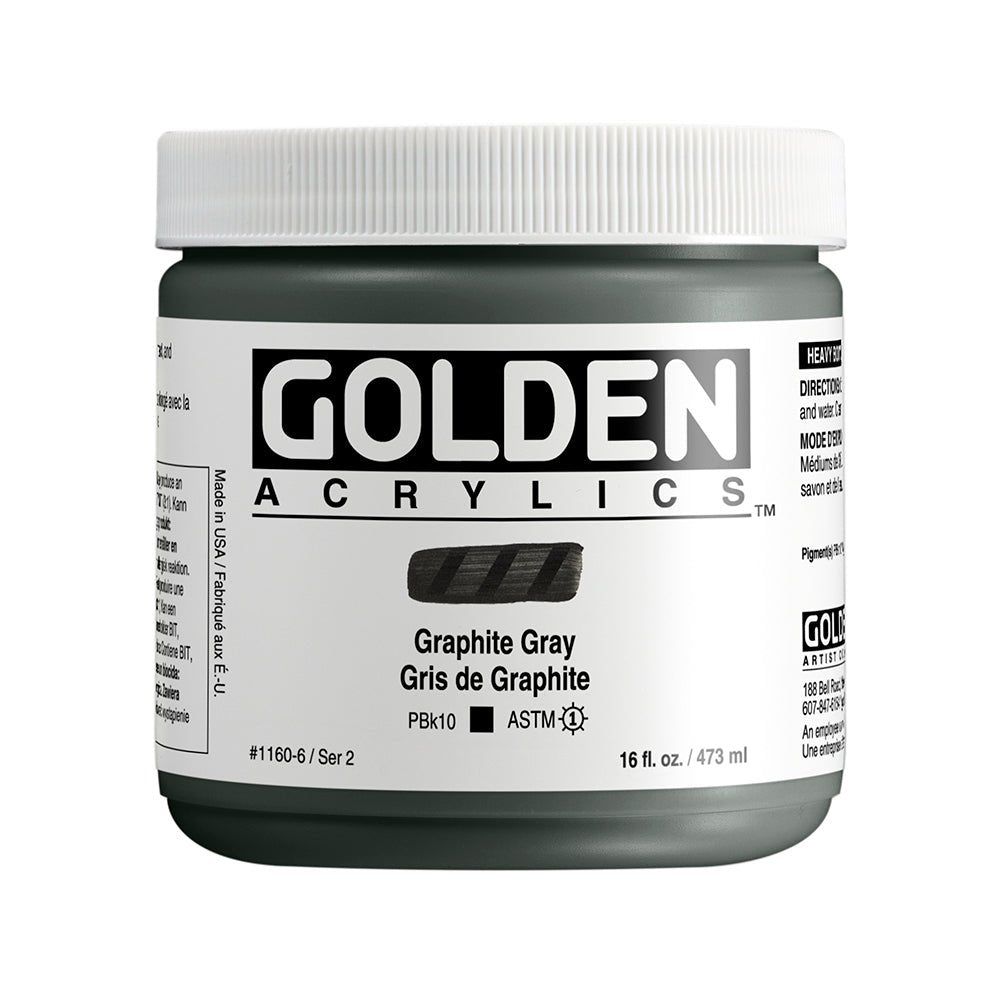 Golden Heavy Body Acrylic 473ml Graphite Gray - theartshop.com.au