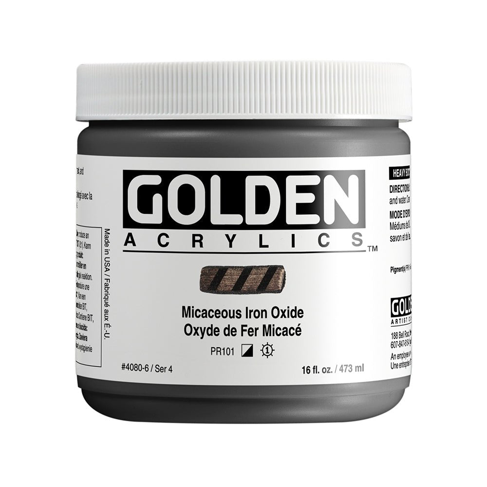 Golden Heavy Body Acrylic 473ml Micaceous Iron Oxide - theartshop.com.au