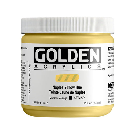 Golden Heavy Body Acrylic 473ml Naples Yellow Hue - theartshop.com.au