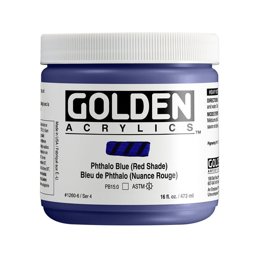 Golden Heavy Body Acrylic 473ml Phthalo Blue (Red Shade) - theartshop.com.au