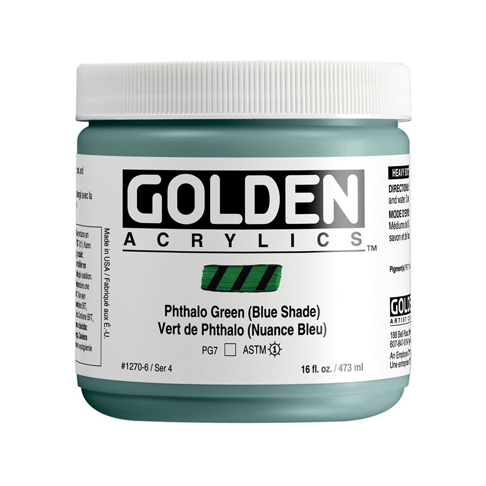 Golden Heavy Body Acrylic 473ml Phthalo Green (Blue Shade) - theartshop.com.au