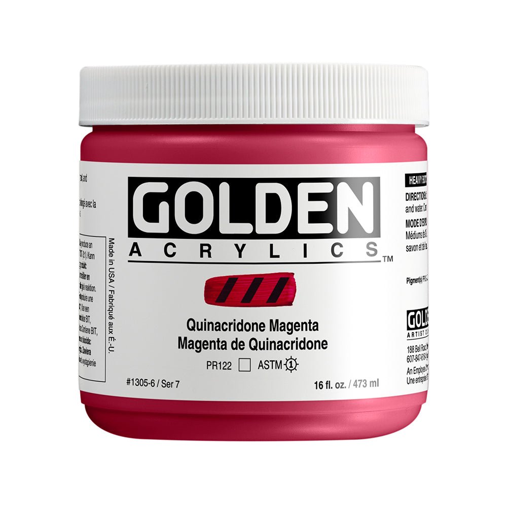 Golden Heavy Body Acrylic 473ml Quinacridone Magenta - theartshop.com.au