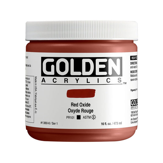 Golden Heavy Body Acrylic 473ml Red Oxide - theartshop.com.au