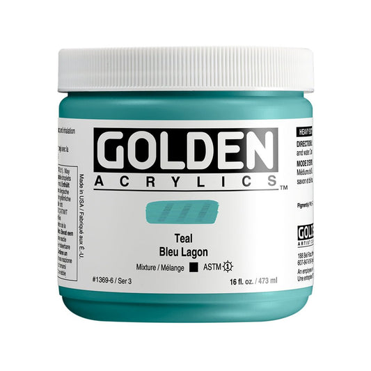 Golden Heavy Body Acrylic 473ml Teal - theartshop.com.au