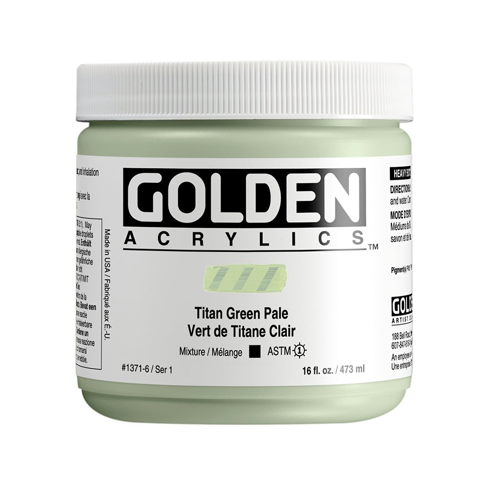 Golden Heavy Body Acrylic 473ml Titan Green Pale - theartshop.com.au