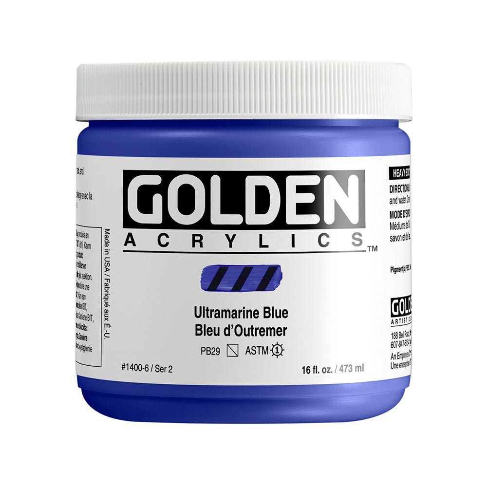 Golden Heavy Body Acrylic 473ml Ultramarine Blue - theartshop.com.au