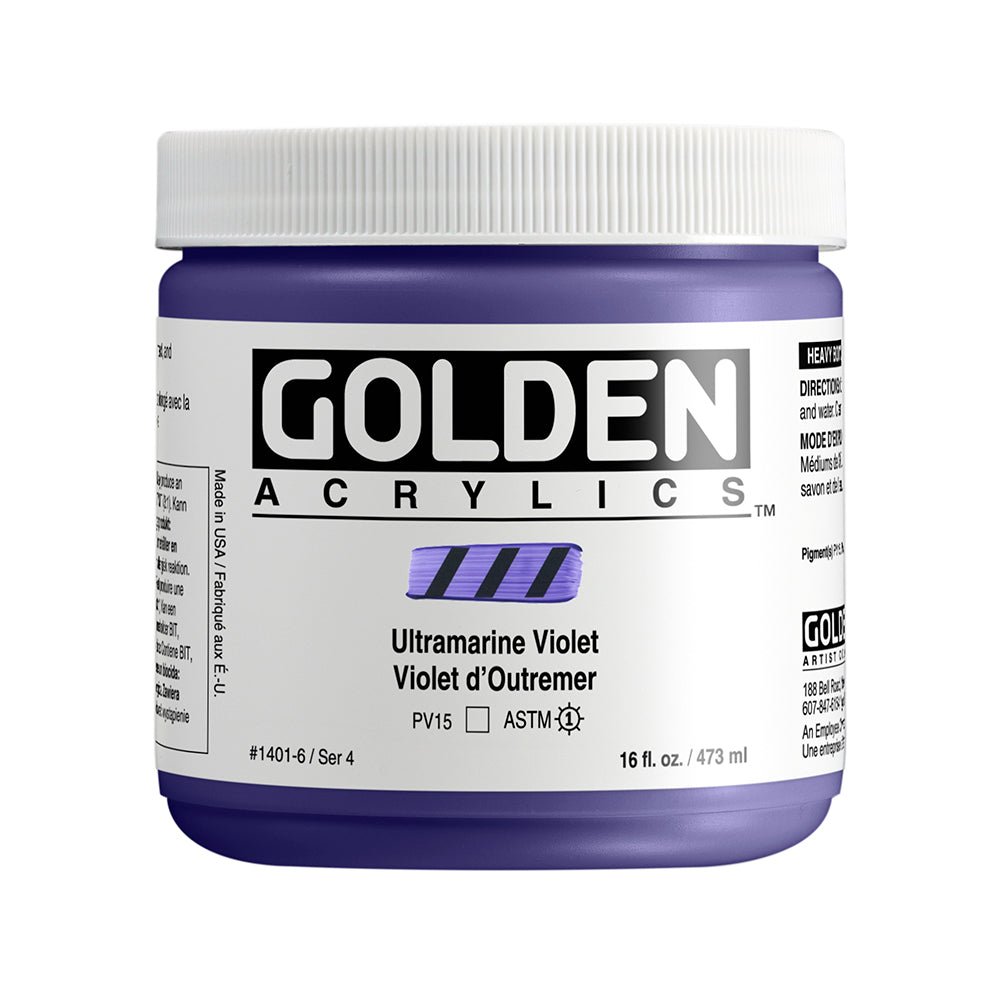 Golden Heavy Body Acrylic 473ml Ultramarine Violet - theartshop.com.au