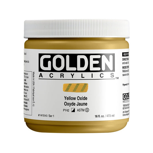 Golden Heavy Body Acrylic 473ml Yellow Oxide - theartshop.com.au