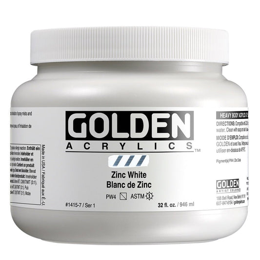 Golden Heavy Body Acrylic 946ml Zinc White - theartshop.com.au