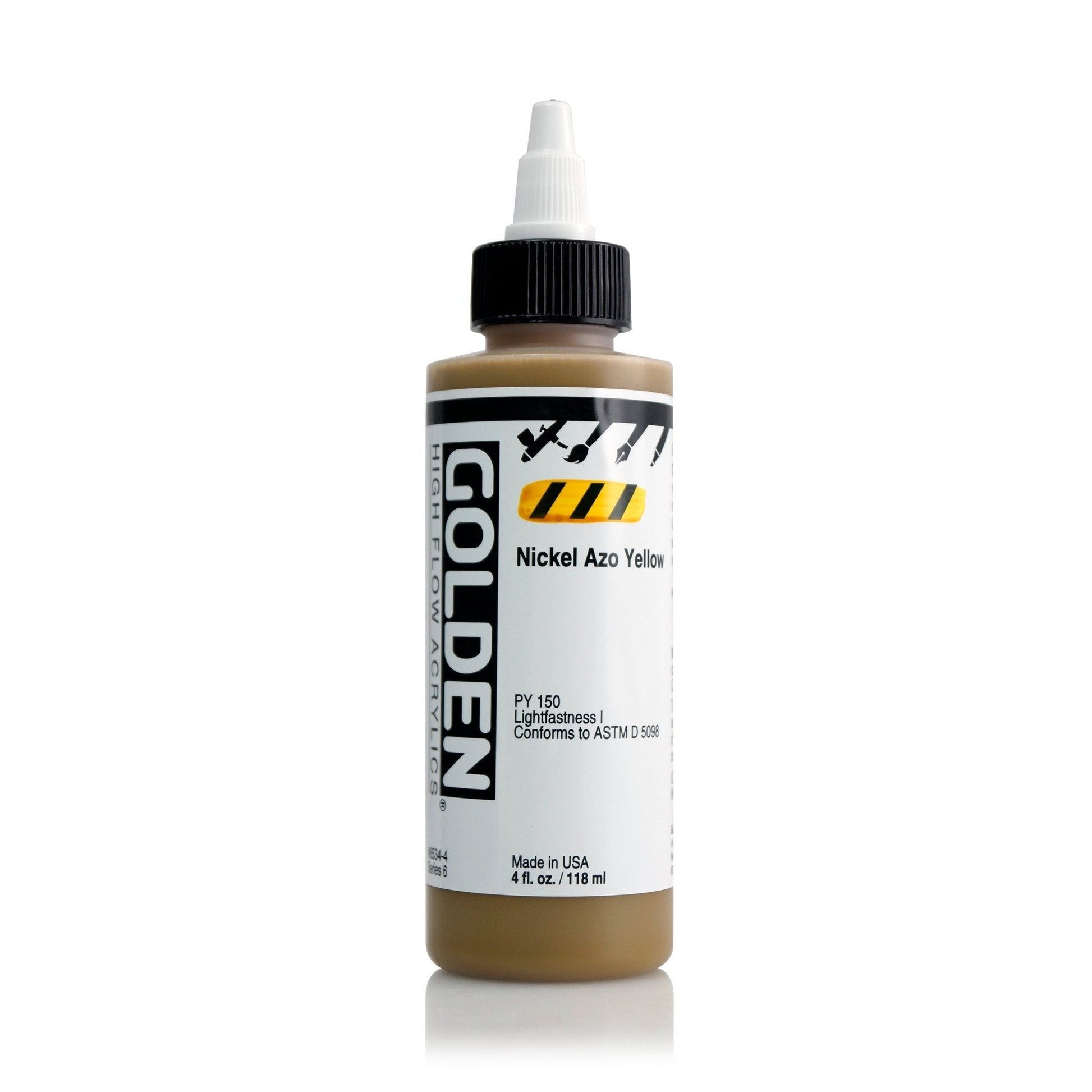 Golden Hi Flow Acrylic 118ml Nickel Azo Yellow - theartshop.com.au