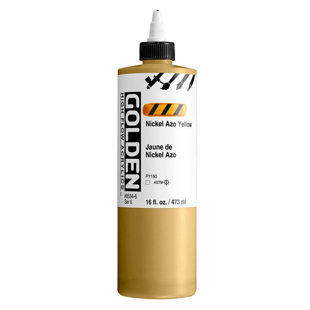 Golden Hi Flow Acrylic 473ml Nickel Azo Yellow - theartshop.com.au