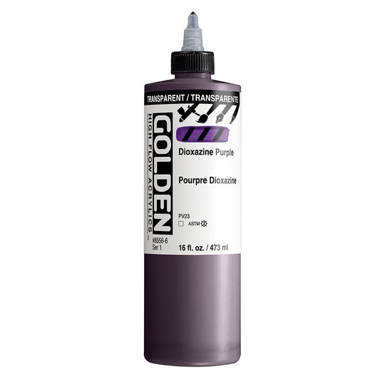 Golden Hi Flow Acrylic 473ml Transparent Dioxazine Purple - theartshop.com.au