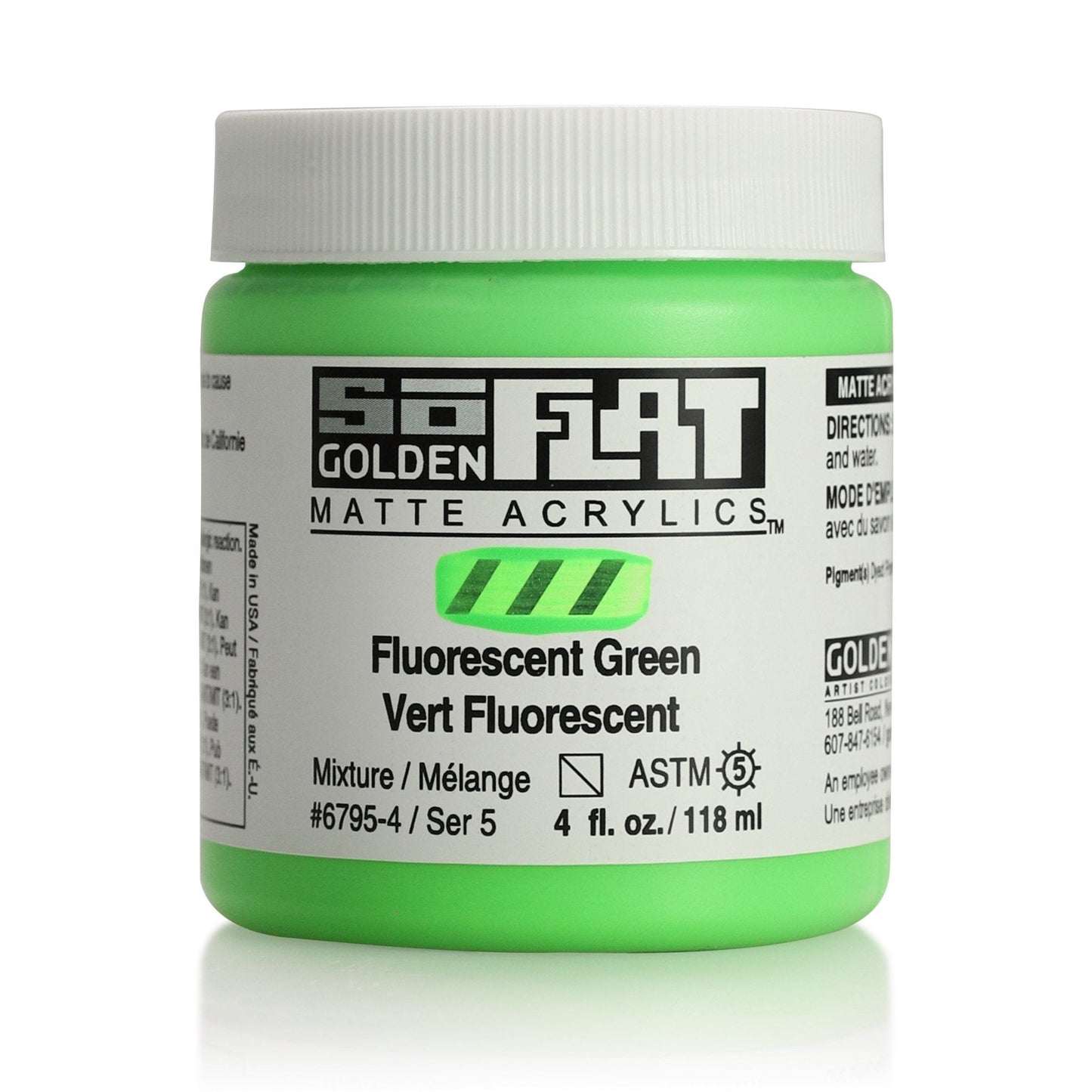 Golden SoFlat 118ml Fluoro Green - theartshop.com.au