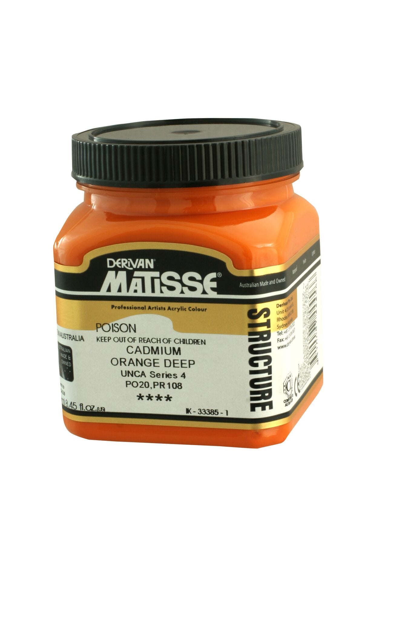 Matisse Structure 250ml Cadmium Orange Deep - theartshop.com.au