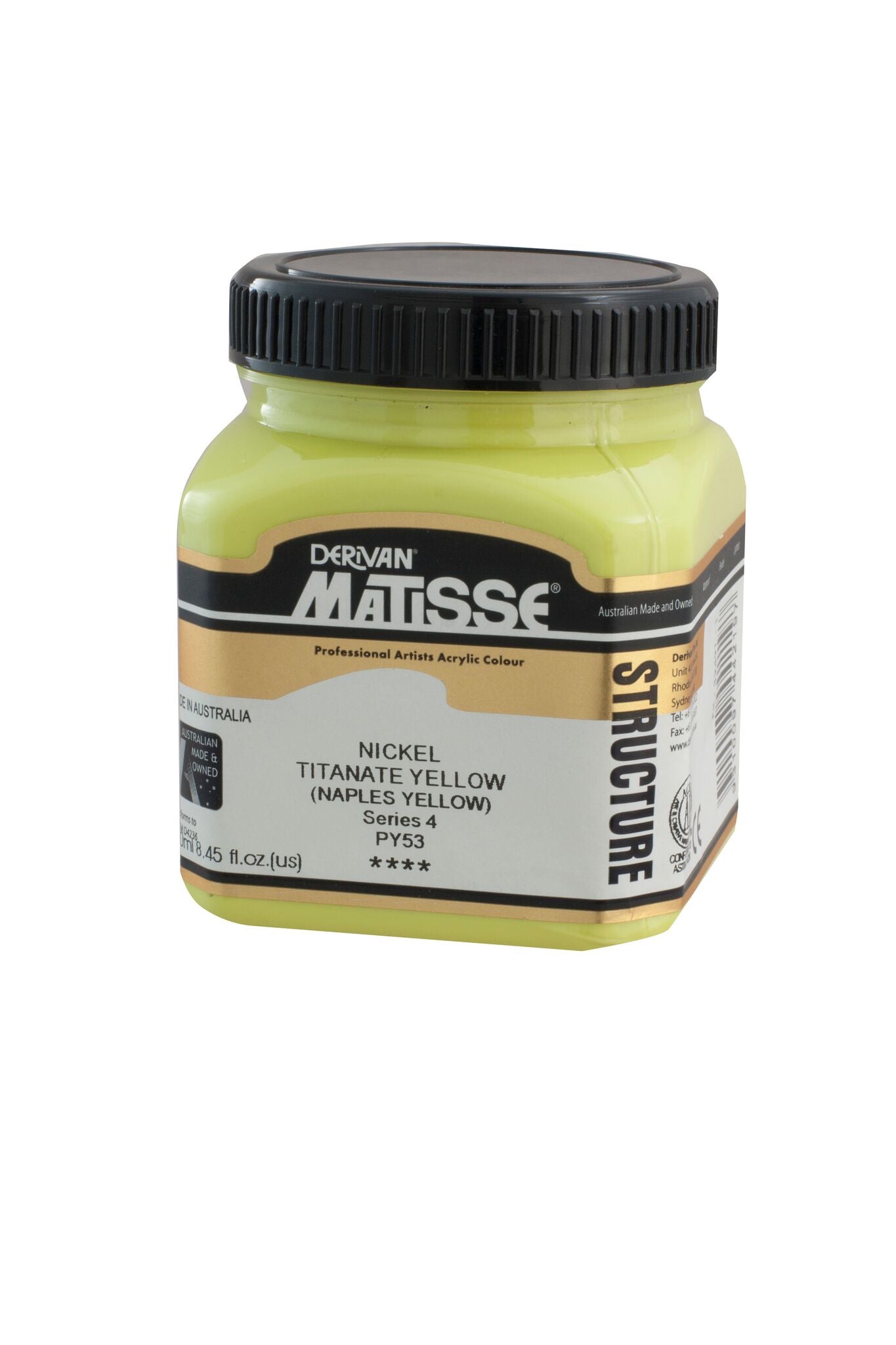 Matisse Structure 250ml Nickel Titanate Yellow - theartshop.com.au